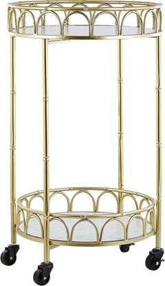 Изображение Beliani Wózek kuchenny zoty z efektem marmuru SHAFTER