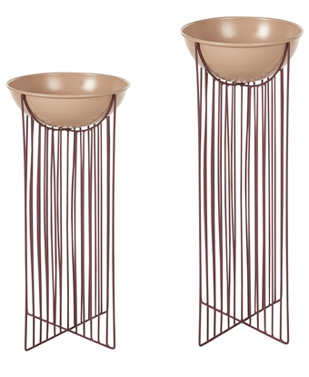 Attēls no Beliani Zestaw 2 doniczek na nókach FICARIA Metal 22 cm Róowy