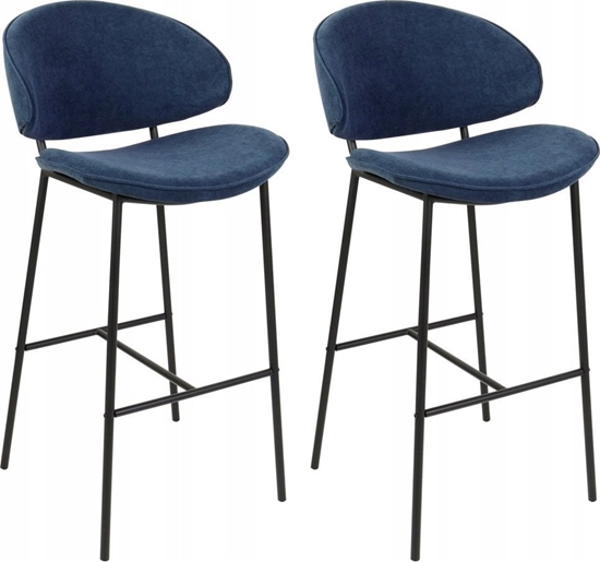 Picture of Beliani Zestaw 2 krzese barowych granatowy KIANA