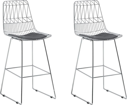 Picture of Beliani Zestaw 2 krzese barowych metalowy srebrny PRESTON