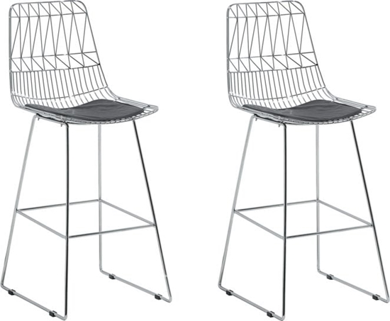 Picture of Beliani Zestaw 2 krzese barowych metalowy srebrny PRESTON