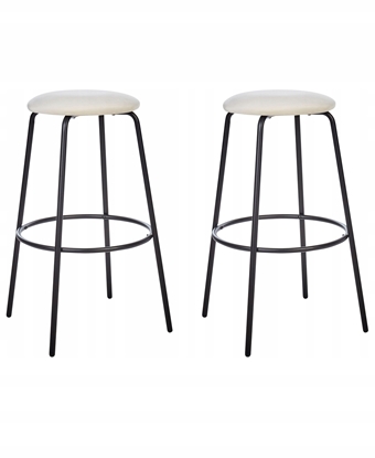 Picture of Beliani Zestaw 2 krzese barowych MORTON Welur Zamana biel