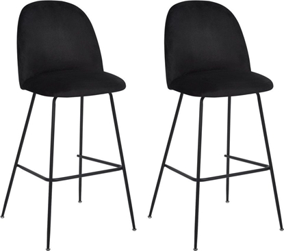 Picture of Beliani Zestaw 2 krzese barowych welurowy czarny ARCOLA