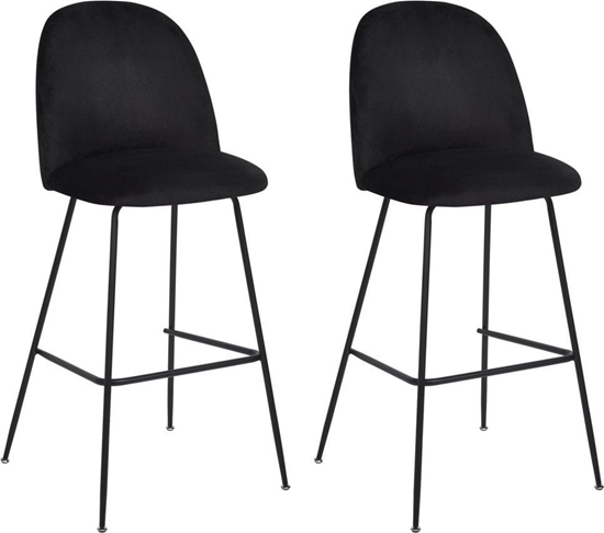 Picture of Beliani Zestaw 2 krzese barowych welurowy czarny ARCOLA