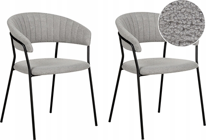 Picture of Beliani Zestaw 2 krzese do jadalni boucle szare MARIPOSA