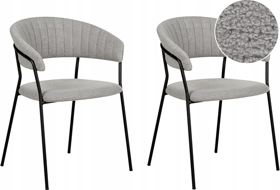 Picture of Beliani Zestaw 2 krzese do jadalni boucle szare MARIPOSA
