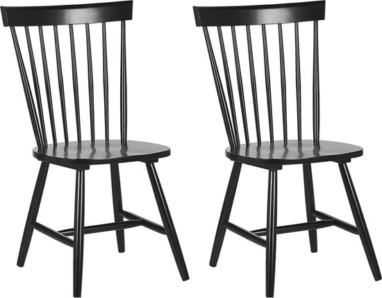 Picture of Beliani Zestaw 2 krzese do jadalni drewniany czarny BURGES