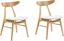 Attēls no Beliani Zestaw 2 krzese do jadalni jasne drewno z szarym LYNN