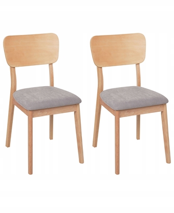 Attēls no Beliani Zestaw 2 krzese do jadalni MINIER Drewno Jasnobrzowy