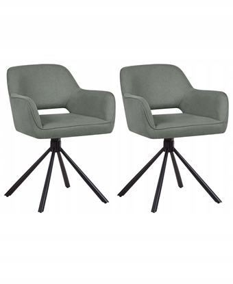 Attēls no Beliani Zestaw 2 krzese do jadalni Obrotowy LOURES Ciemnozielony