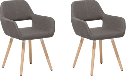 Attēls no Beliani Zestaw 2 krzese do jadalni szarobeowy CHICAGO