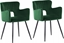 Attēls no Beliani Zestaw 2 krzese do jadalni welurowe szmaragdowa ziele SANILAC