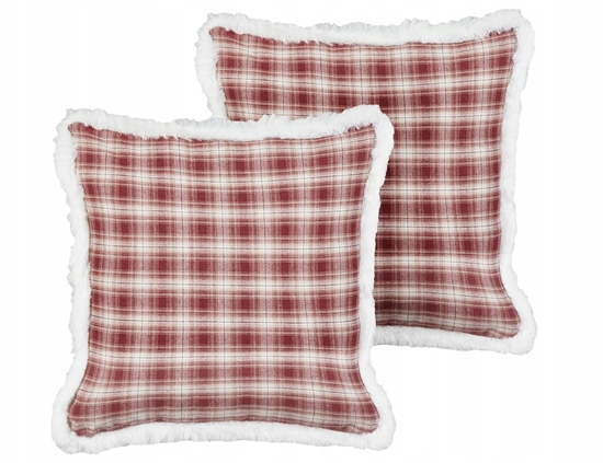 Picture of Beliani Zestaw 2 poduszek dekoracyjnych BROOKIES 45 x 45 cm Bordowy Wzór witeczny