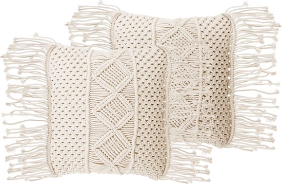 Picture of Beliani Zestaw 2 poduszek dekoracyjnych makrama 40 x 45 cm beowy YORTAN