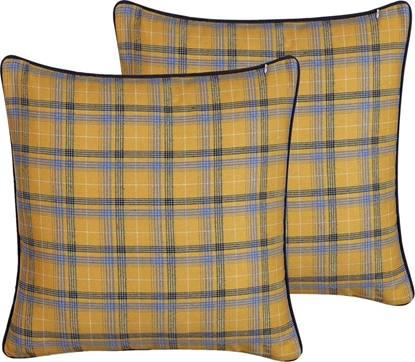 Attēls no Beliani Zestaw 2 poduszek dekoracyjnych w krat 45 x 45 cm wielokolorowy DICENTRA