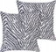 Attēls no Beliani Zestaw 2 poduszek Poliester Czarno-biay MANETTI
