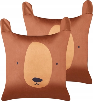 Изображение Beliani Zestaw 2 poduszek Tuftowany Bawena Brzowy TEDDYBEAR