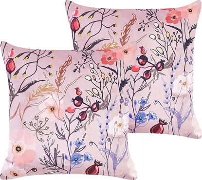 Изображение Beliani Zestaw 2 poduszek Welur Pastelowy ró ANEMONES