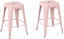 Attēls no Beliani Zestaw 2 stoków barowych metalowych 60 cm róowy CABRILLO!