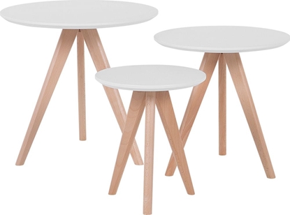 Picture of Beliani Zestaw 3 stolików kawowych biay VEGAS