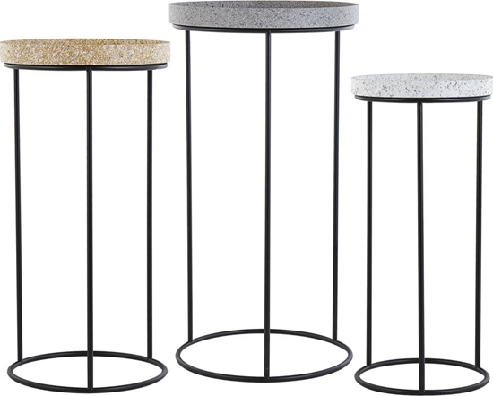 Picture of Beliani Zestaw 3 stolików pomocniczych efekt granitu TEXON