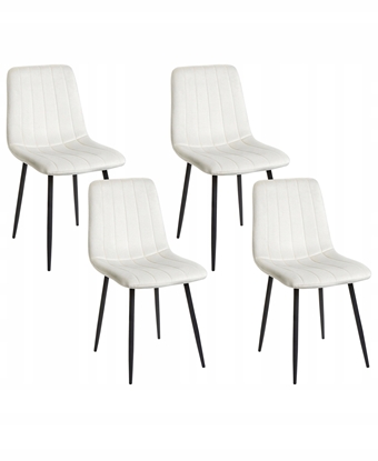 Изображение Beliani Zestaw 4 krzese do jadalni KALISPELL Welur Zamana biel