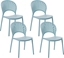 Изображение Beliani Zestaw 4 krzese do jadalni niebieski OSTIA