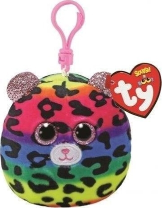 Attēls no Breloczek TY Maskotka brelok TY Squish-a-Boos DOTTY - wielokolorowy lampart 8,5cm 39568