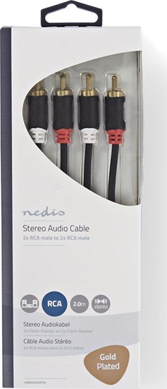 Picture of Kabel Nedis Audio Cable 2x RCA -> 2 x RCA 2m Black