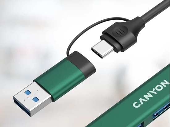 Picture of CANYON HUB DS-02 4 w 1 USB-A/C Zielony
