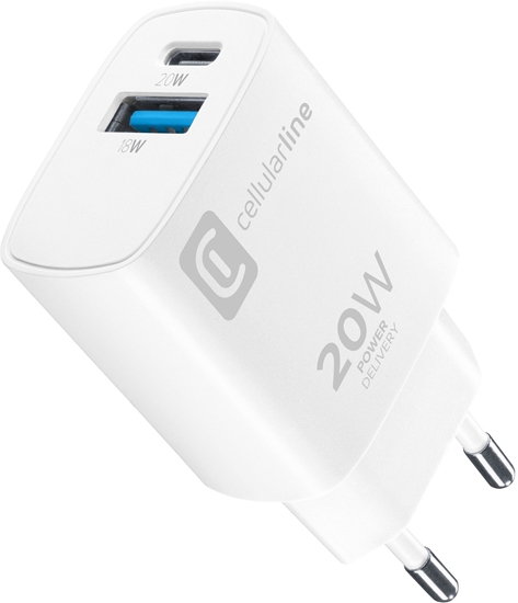 Picture of Cellularline Dual Port Travel Charger Apple PD 20W White
