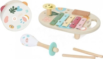 Attēls no Classic World CLASSIC WORLD Zestaw Instrumenty Muzyczne dla Dzieci Cymbaki Bbenek Grzechotka 5 el.