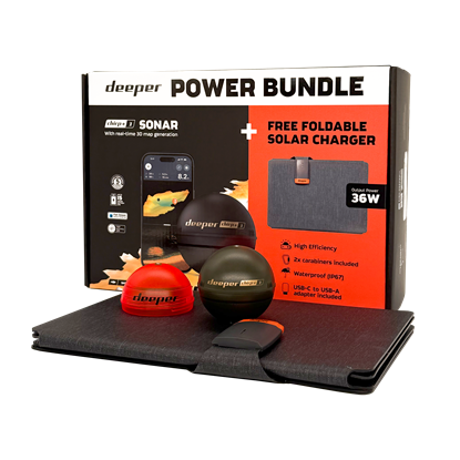 Attēls no Deeper CHIRP+3 sonar +36W foldable solar charger power bundle