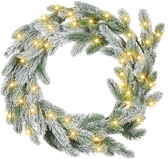 Изображение Dekoracja witeczna Beliani Dekoracyjny wieniec witeczny ze wiatekami  45 cm zielony ALBINI