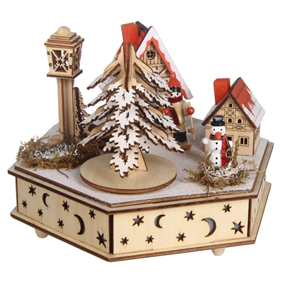 Picture of Dekors ar LED koka lāzerizgriezums 16x18x17cm 3veidi