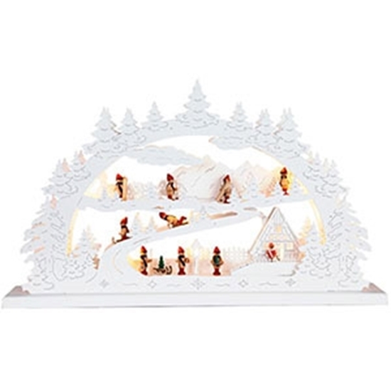 Picture of Dekors Ciemats, koka lāzerizgriezums 20LED 78x45.5cm , balts