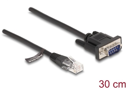 Picture of Delock Cable RJ45 plug to Serial RS-232 D-Sub 9 male 30 cm black