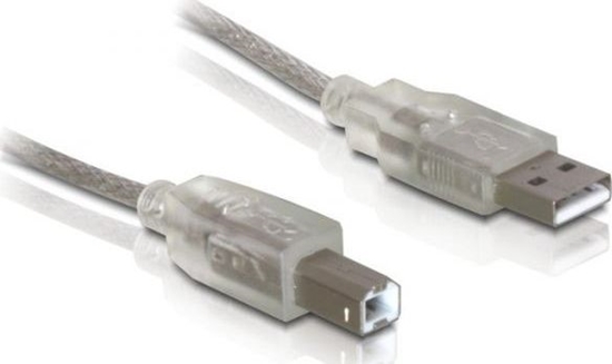 Picture of Delock Cable USB 2.0 Type-A male > USB 2.0 Type-B male 0.5 m transparent