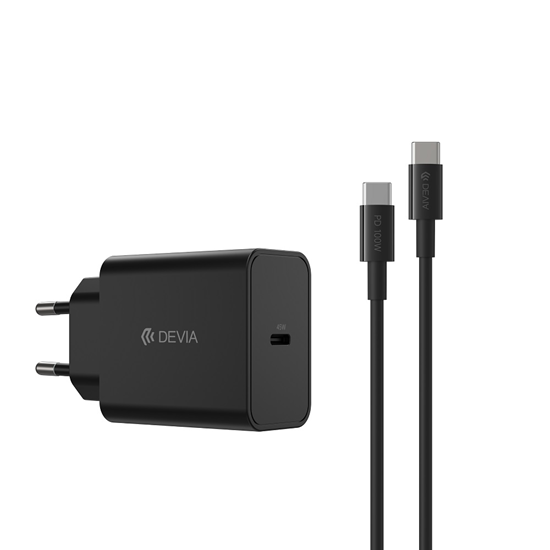 Picture of Devia Rocket PD 45W Charger & USB-C-USB-C Cable 1m