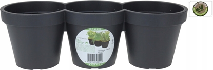 Attēls no Doniczka ogrodowa plastikowa potrójna czarna dua 39,5 cm VILDE 339509