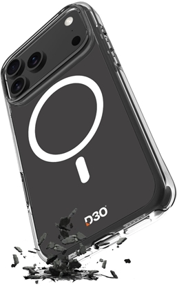 Изображение Etui Puro Impact Clear D3O TPU+PC kompatybilne z MagSafe na iPhone 17 Pro Max - przezroczyste