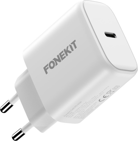 Picture of FoneKit GaN PD 65W AC power adapter, USB-C, white