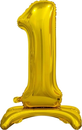 Изображение GoDan Balon foliowy stojcy cyfra 1 zota - 74 cm uniwersalny