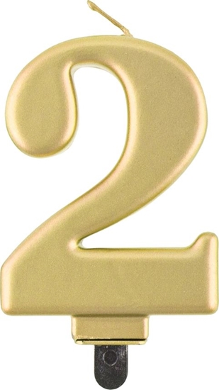 Picture of GoDan wieczka urodzinowa "2" zota 8cm