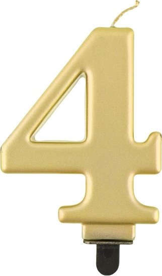 Picture of GoDan wieczka urodzinowa "4" zota 8cm