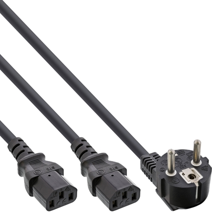 Picture of Kabel zasilajcy InLine AC Power Y-Cable typ F black 5m