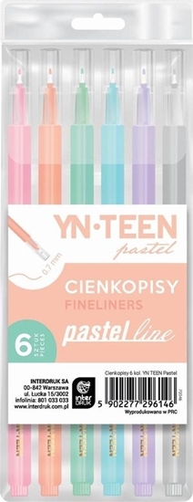 Picture of Interdruk Cienkopis Pastel Line 6 kolorów