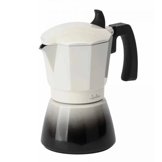 Picture of JATA ITALIAN COFFEE MAKER BISTREA INDUCTION ALUMINIUM BODY 6CUPS WHITE-BLACK HCAF2406