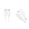 Picture of Joyroom Joyroom JR-TCF20 USB-C PD 20W network charger - white + USB-C / USB-C cable 1m