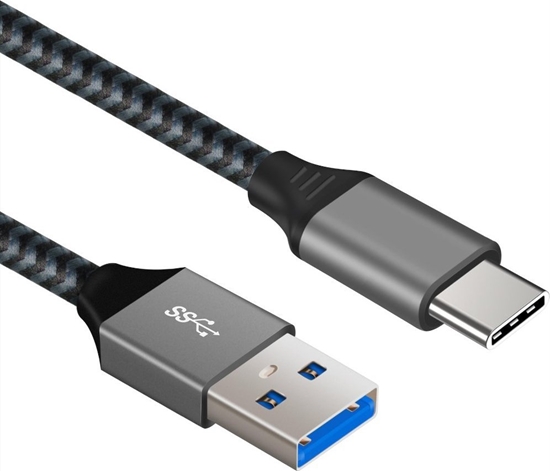 Picture of Kabel USB Art USB-A - USB-C 0.5 m Czarno-srebrny (KABUSBC OEM-C2-0.5)